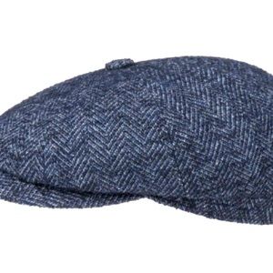 Stetson Hatteras Virgin Wool Navy/Black Herringbone 322 Silk/Cashmere 6840503